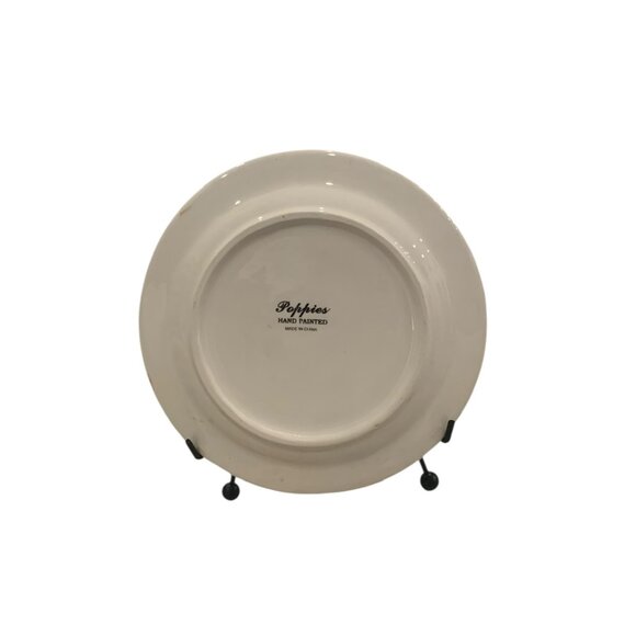 Maxcera "Poppies" Floral Round Hand Painted 8” Plates Set of 4 Décor/Dinnerware - Picture 7 of 12